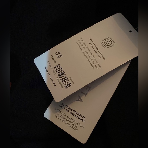 ATHLETA Altitude Polartec Half Zip Sweatshirt // Black #427880 - Picture 9 of 12